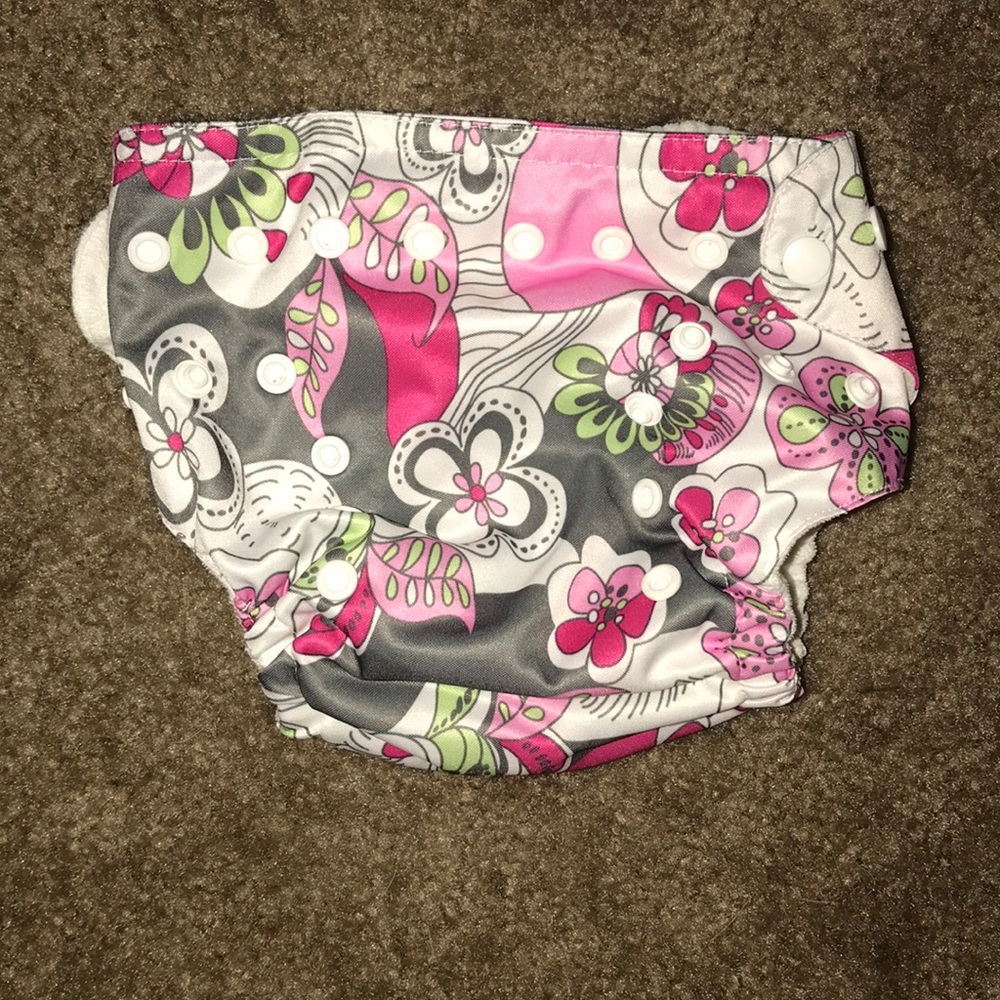 Sunbaby baby girl flower cloth diaper